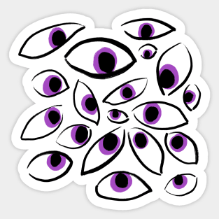 Eyes (black and purple) Sticker